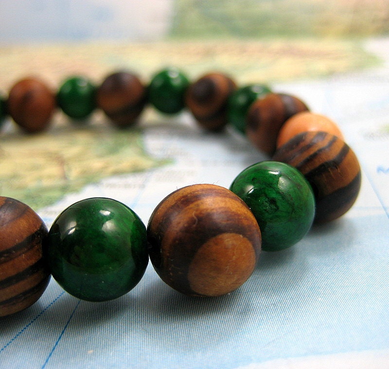 Tattvam Jasper and Pine Wood Infinity Mala Bracelet for Men