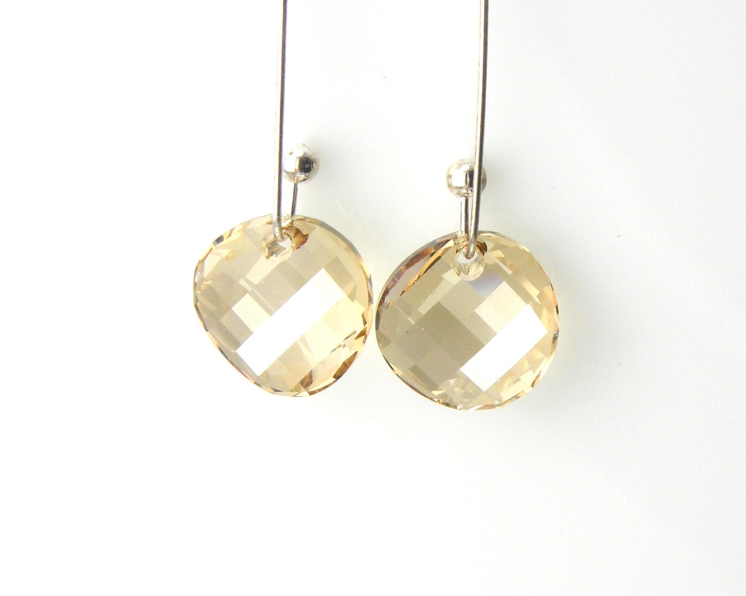 Crystal Swarovski Earrings Golden Shadow Twist