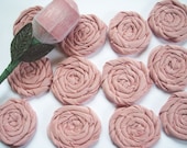 One Dozen - Very Large Rose Pink Rolled Fabric Flowers - Hair Accessories, Fabric Jewelry, Wreaths, Pillows, Embellishments,ect.