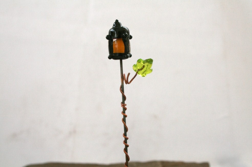 Artisan glass lampwork fairy garden street lamp... You light up my life ...terrarium decor by simply cindy