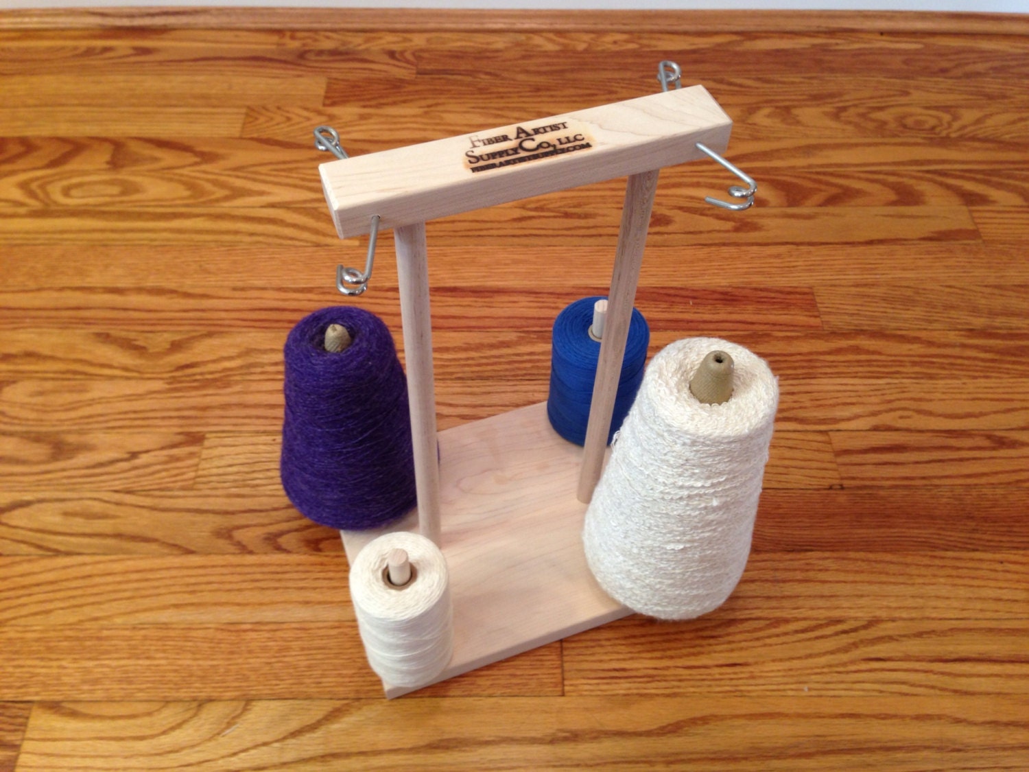 4 Spool Maple Weavers' Yarn Cone Holder