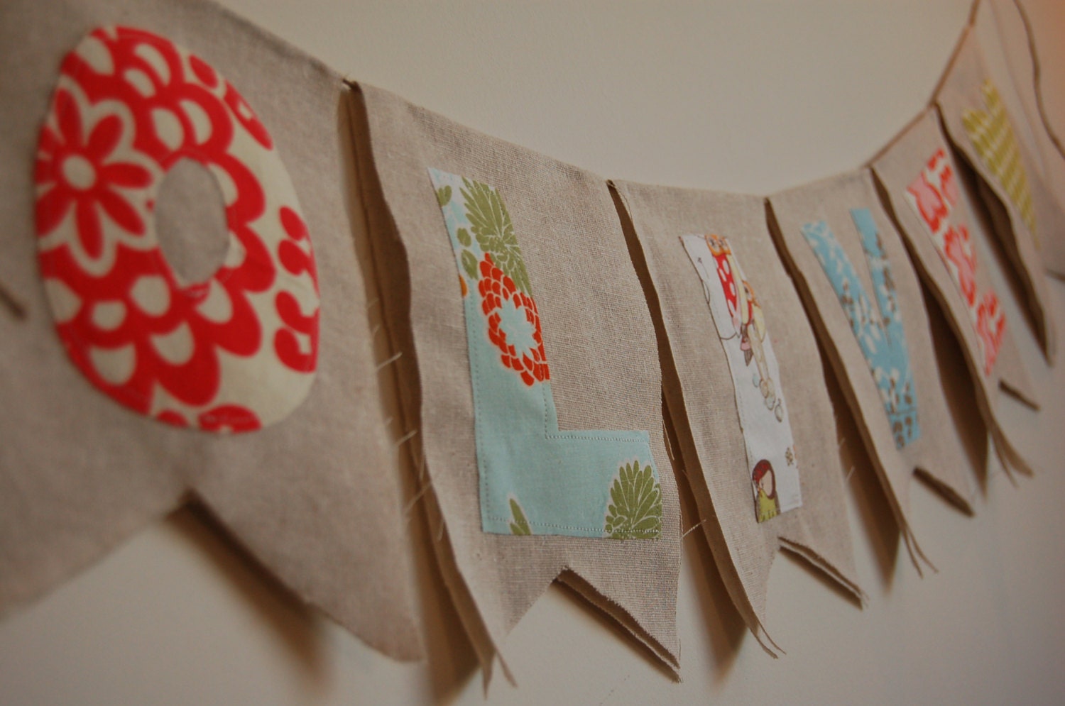 customized LINEN banner. CREATE your own personalized bunting