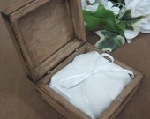 Rustic Wedding Ring Bearer Pillow Box Keepsake Personalized Natural Alternative Holder