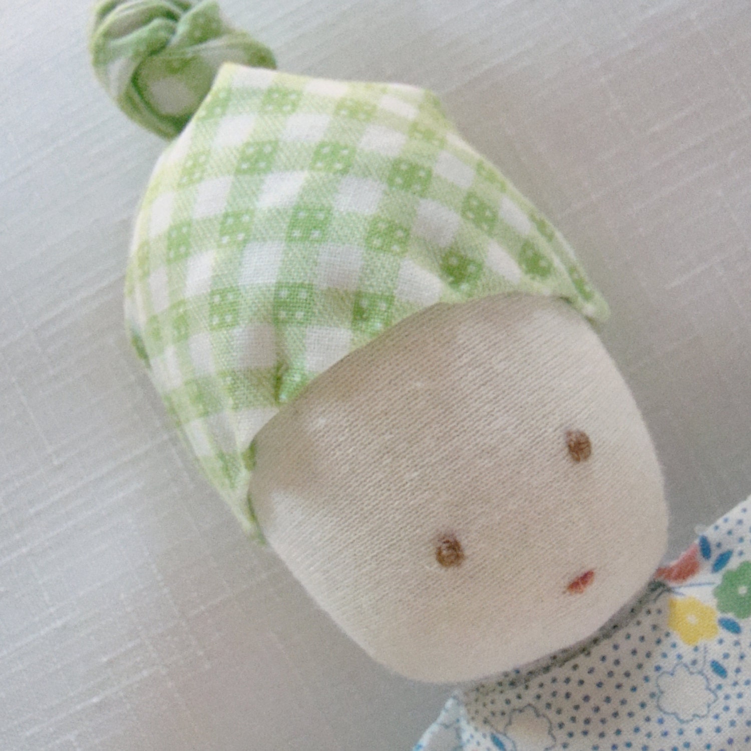 Waldorf Style Baby Doll, Infant & Toddler Size, Hand Embroidered Face, 11 Inch (Ready to Ship)