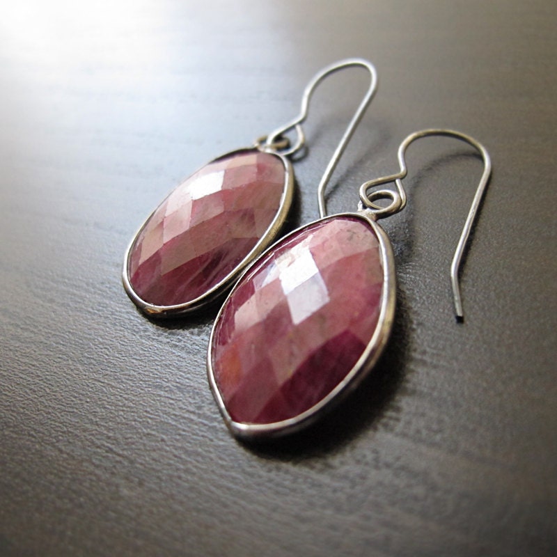 Organic Umba Sapphire Slice Drop Earrings