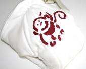 SALE:  100%  Organic Cotton Fitted, all natural color with hand painted embellishment