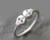 Double Baby Skull Ring in Sterling Silver