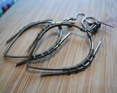 Wire Wrapped Gunmetal Earrings A Captured Leaf