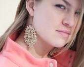 Ornate Matte Gold Lace Earrings