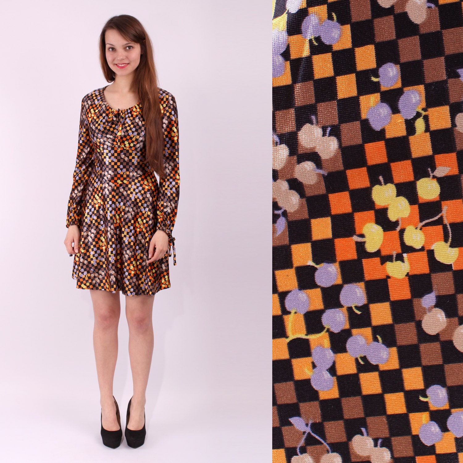 1960s Geometric Mini Dress / Mod Dress / sz Small