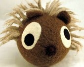 Harry Hedgehog - a cute & cuddly, hand-knit-felted-wool, whimsically collectible soft-sculpture hedgehog