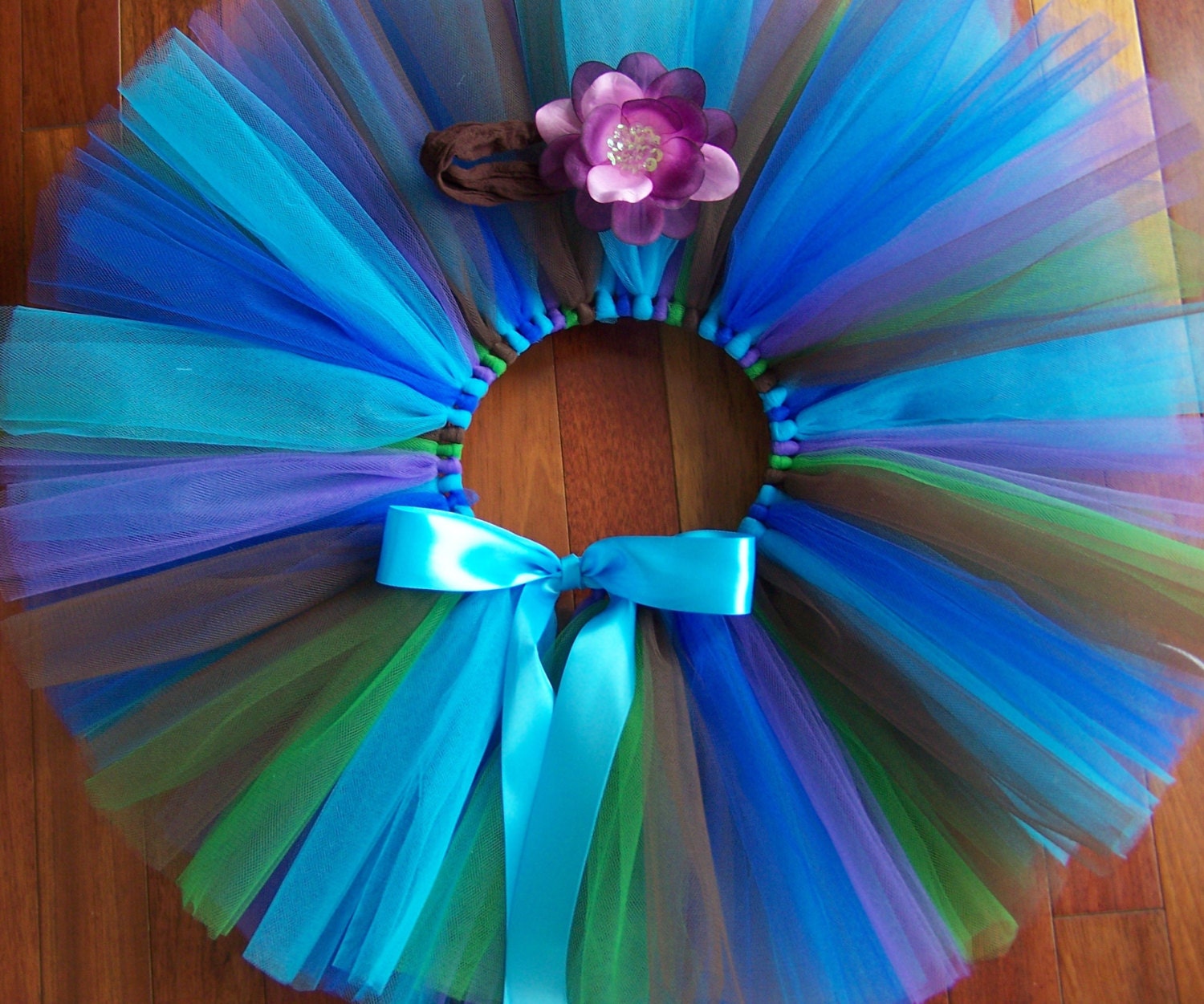 Peacock PrincessTutu/Headband Set Royal Blue, Turquoise, Chocolate, Emerald Green, Purple Princess Party Skirt Photo Prop