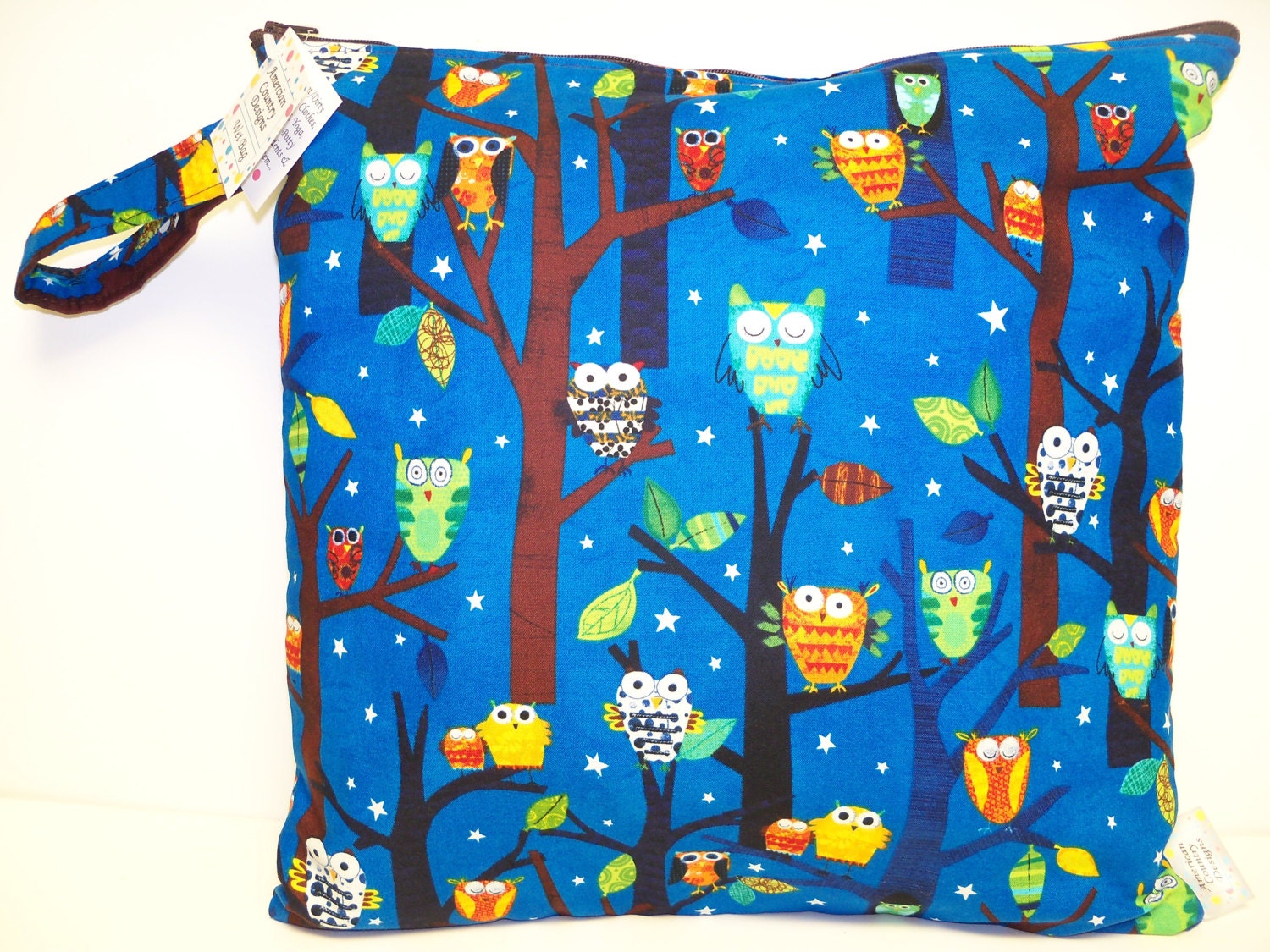 Medium Wet Bag - Wet Bag - 14 X 14 - Forest Fun Owls