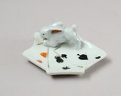 Vintage Ashtray Deck of Cards Bunny Lusterware