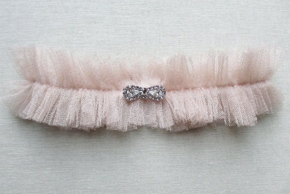 Degas silk garter with crystal bow