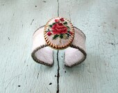 Petit Point Rose Cuff Bracelet