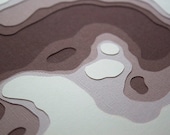 Topography in Brown No. 6 (8 x 10 original papercut)