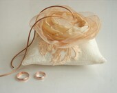 Wedding pillow, rings pillow with lace and flower----FREE SHIPPING