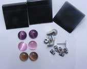 DIY 10mm Cats Eye Stud Earring Kit / Make 3 Pairs / Jewelry Making Kit / Ships from the US