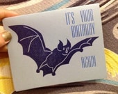 bat birthday letterpress card