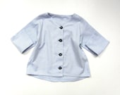 Boys blue cotton button-down shirt - 2T