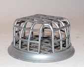 flower frog vintage aluminum cage 3 1/2 inch circular base
