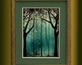 Fantasy Trees and Dragonflies Landscape Art Print -- Guardians Of Everlast --Limited Edition of 50--12 x 16 - Digital Painting