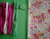 Fabric and notions Green and Multicolour for 1 BRA & BRIEF by Merckwaerdigh