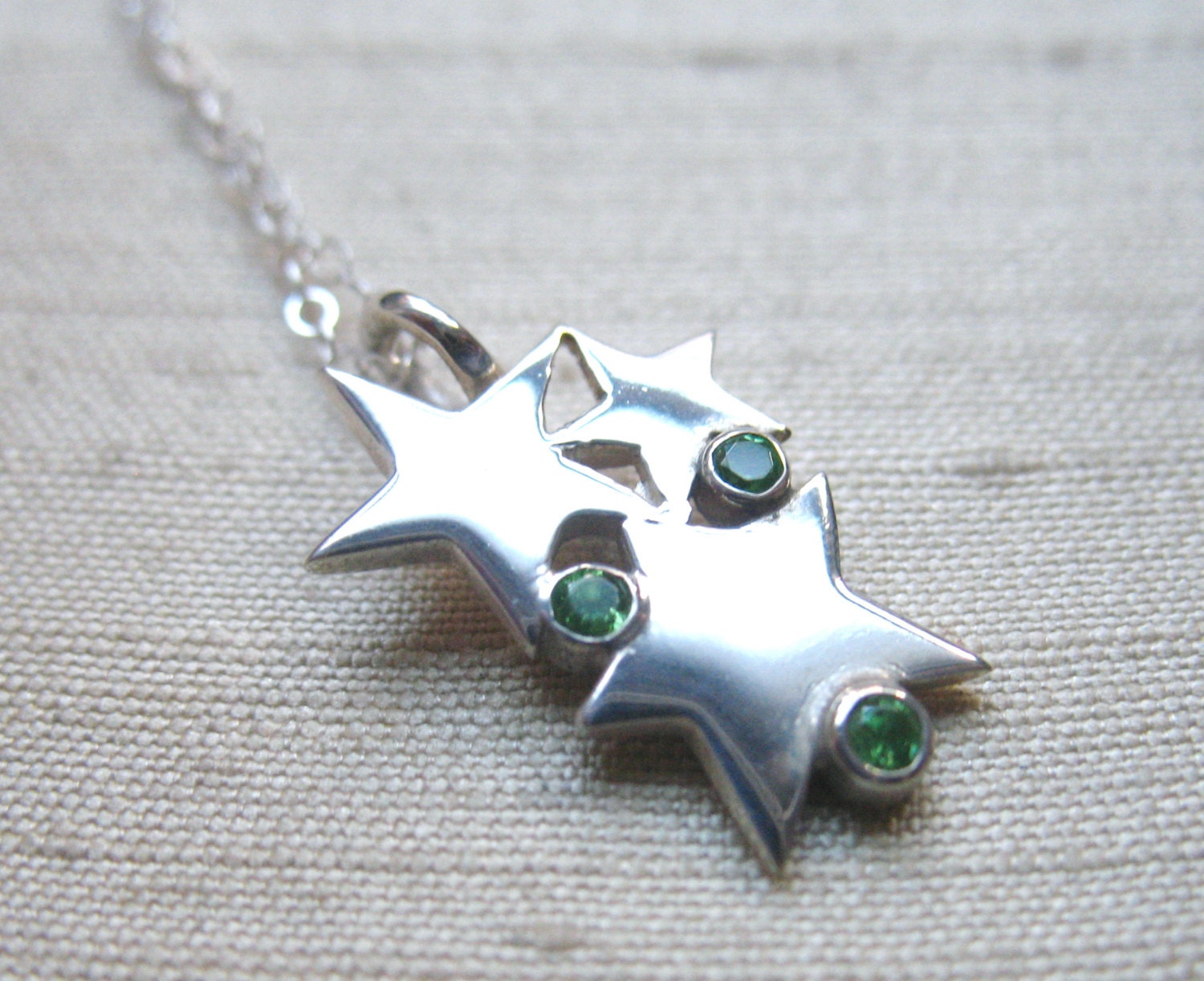 The Starlight Pendant with Tsavorite Garnets in Sterling Silver
