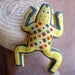 Golden Mola Frog - Stuffed Animal - Kuna Indian Mola Hand Stitched Reverse Applique