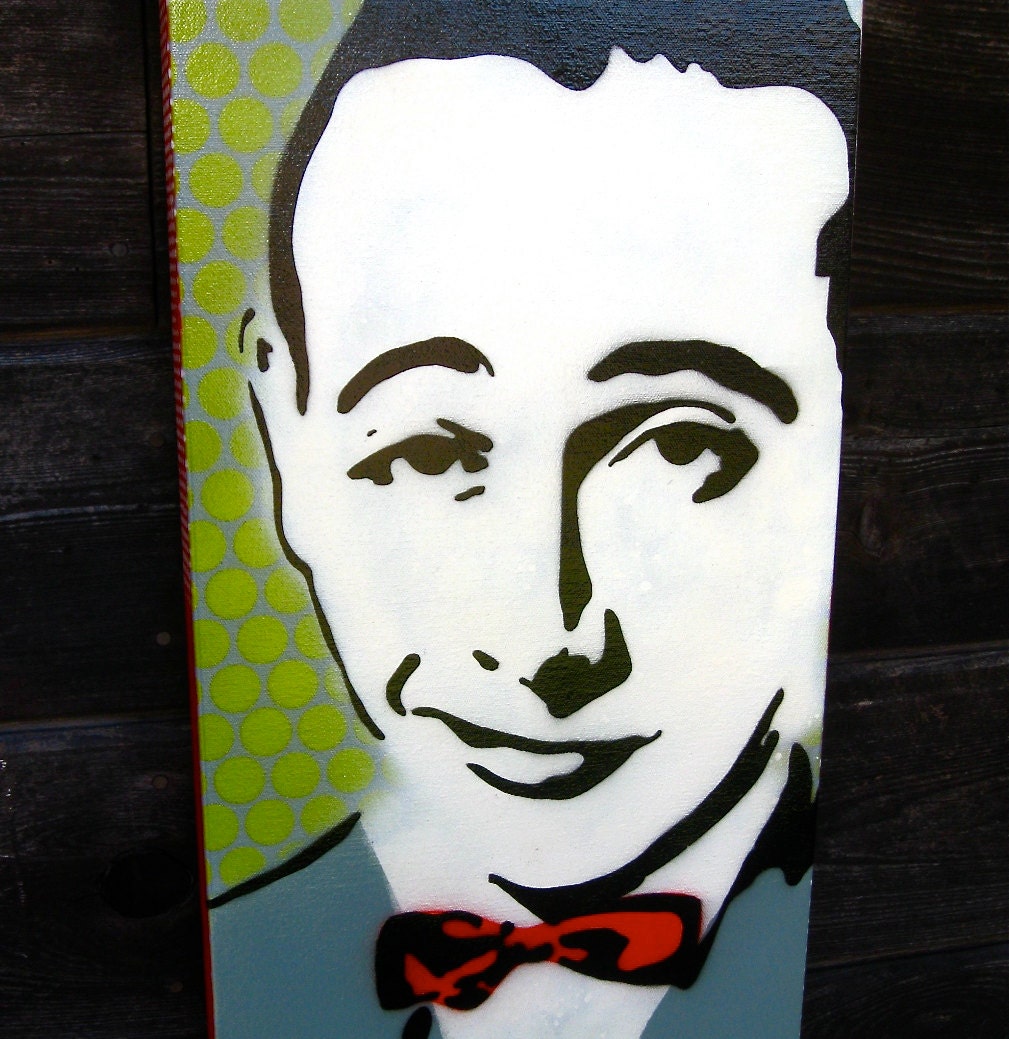 Original Graffiti Art Painting on Canvas Large Scale 12" x 24" Stencil Pop Art The Rebel