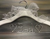 Personalized Wire Hangers White Wedding Hangers Bridal Hangers Wedding Dress Hangers Bridal Accessories