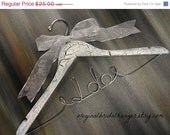 20% OFF SALE Crackle Painted Hanger White I do Wedding Dress Hanger Bridal Accessories Bridal Photo Props Bride Hangers
