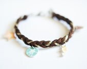 Beach Adventure Braided Leather Charm Bracelet