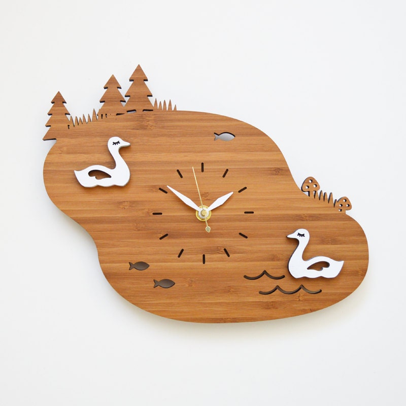 Lake Swans Wall Clock