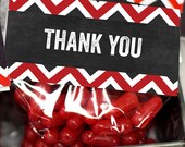 Firefighter birthday party treat bag toppers, thank you tags, instant download