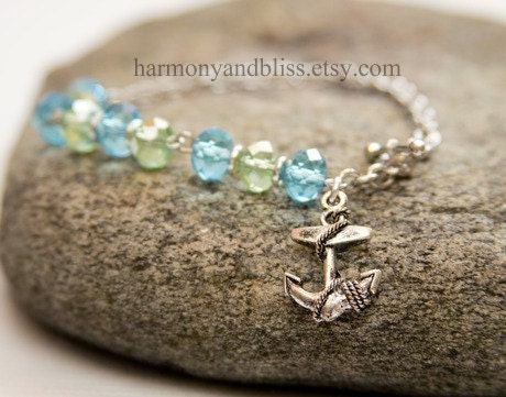 Nautical Anchor charm bracelet