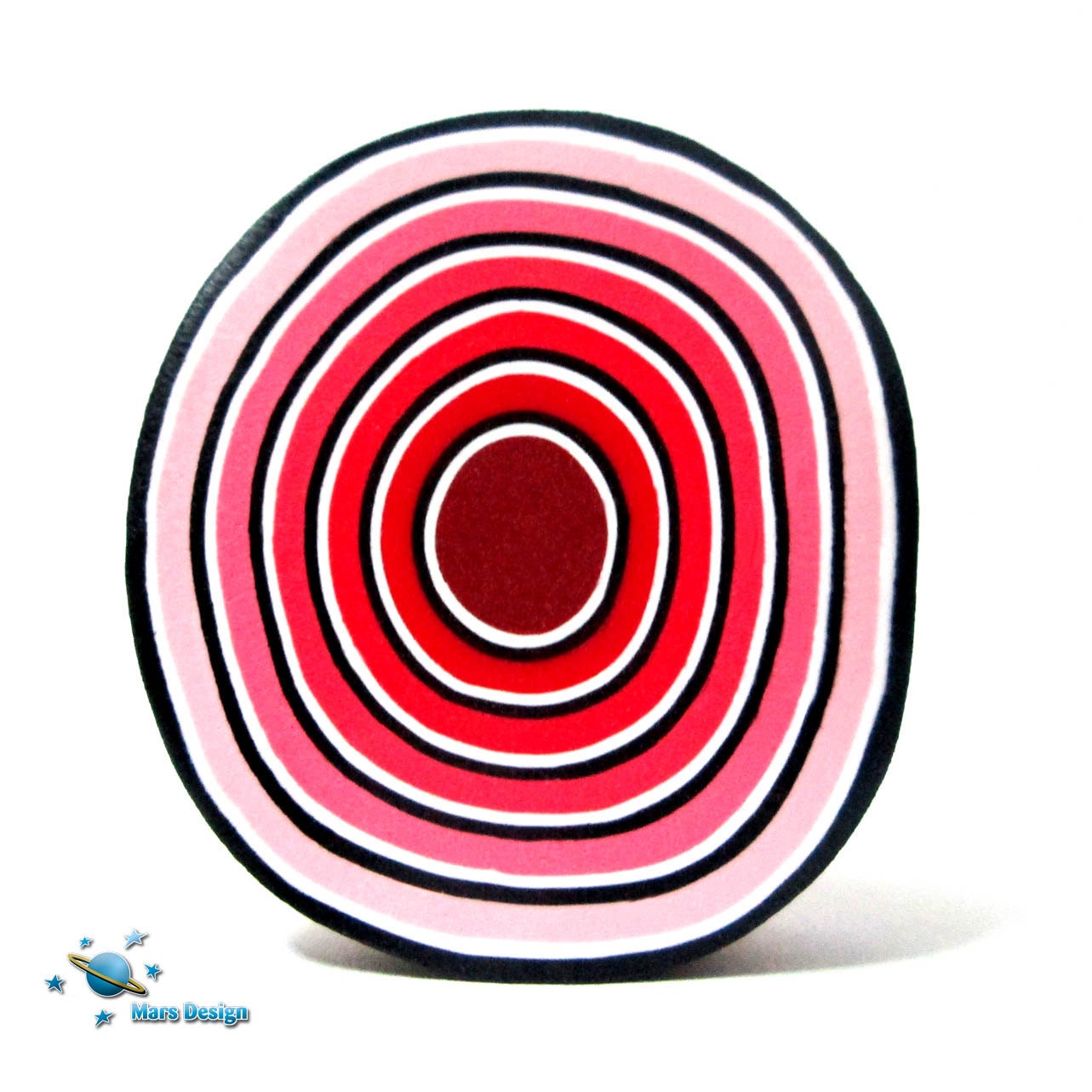Polymer clay cane red TUNNEL cane