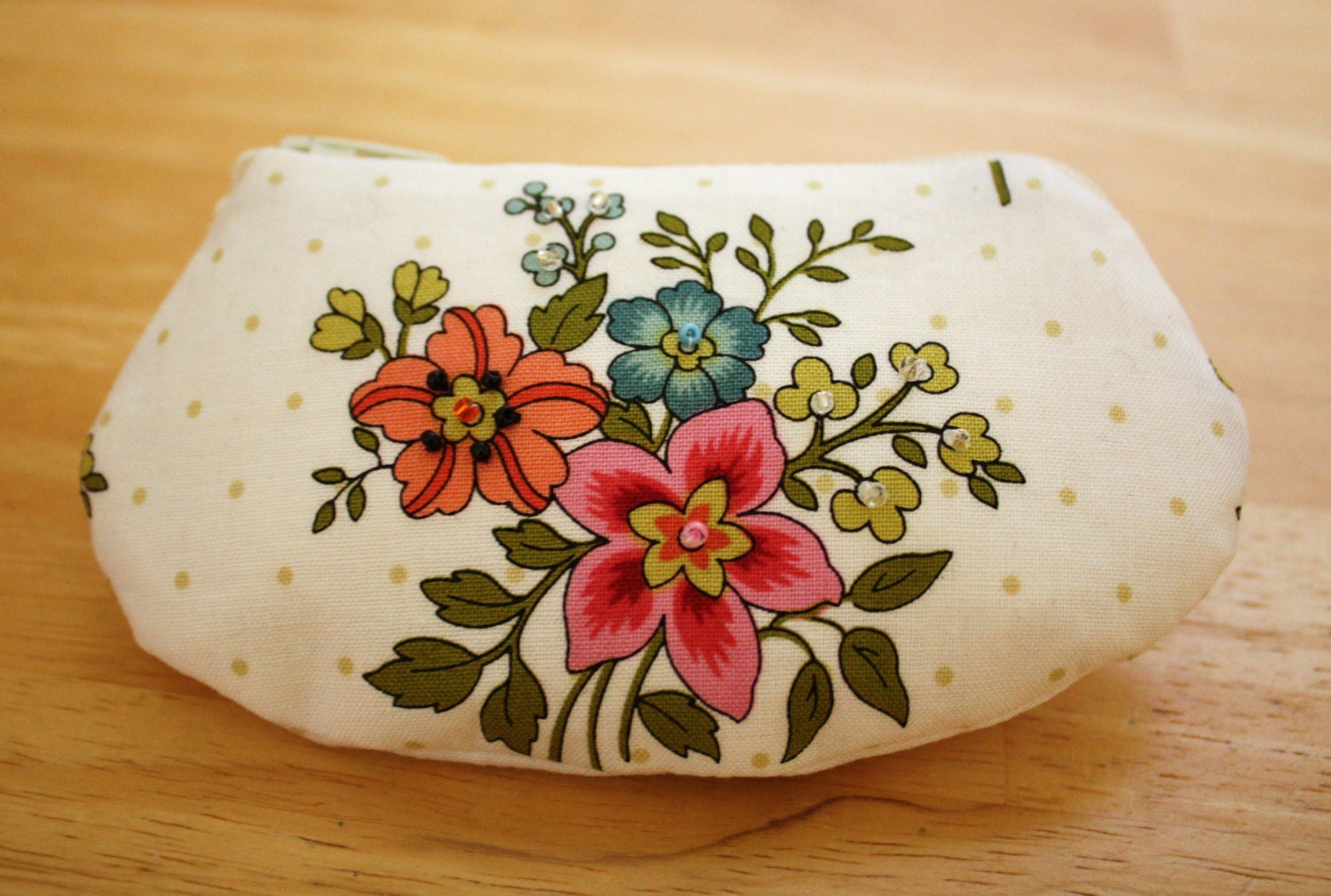Precious Flower Change Purse / Zipper Wallet