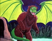 Snakebear Mutant Prepares for an Evening Flight, Art Print