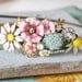 Daisy bouquet.vintage assemblage,collage headband. tiedupmemories