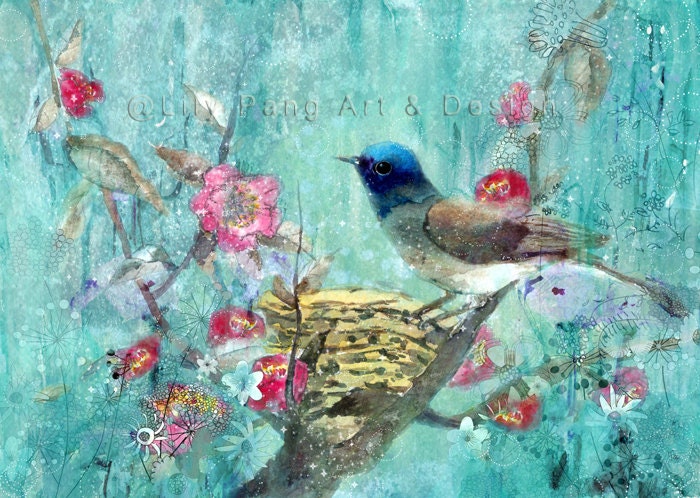 Hope Bird Spring Nest Print