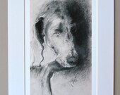 Silhouette Weimaraner Dog Art Giclee Fine Art Print Signed and Matted By Cori Solomon