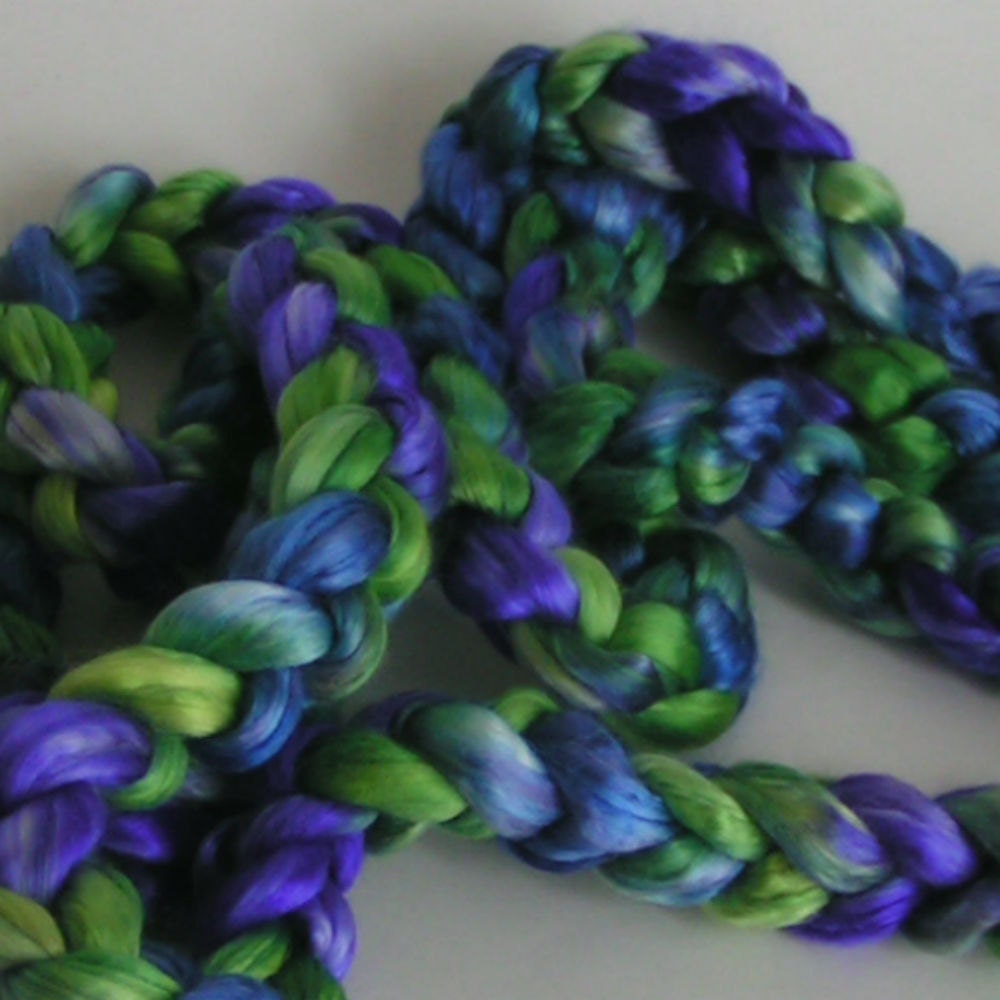 Silk Sliver Top Mulberry Roving Fiber FLOWER GARDEN Phat Fiber Feature Luxurious Supreme Quality Hand Painted for Handspinning 2 ounces