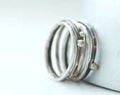 Mixed Metal Rings, Metalwork Rings, Silver, Copper, Brass, Recycled Silver, Stacking Rings, Rustic Rings, Set of 7, MADE TO ORDER