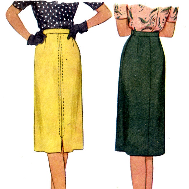 Vintage 1940s Classic Skirt Pattern- Waist 26- McCall 5968