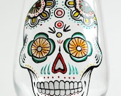 Sugar Skull - Hand Painted Stemless Wine Glass - Día de Muertos - Day of the Dead Glasses