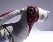 Mother Hare Hide Soft Sculpture hare plush fabric bunny rabbit ornament pillow deer stag hind grey red maroon forest wood