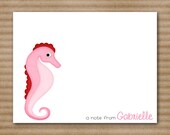 Seahorse Note Cards / Notecards / Fish / Ocean / Beach / Sea / Sea Creature / Personalized (set of 8)