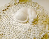 Sleeping Kitty shaped glycerin soap  Baby bee buttermilk type scent